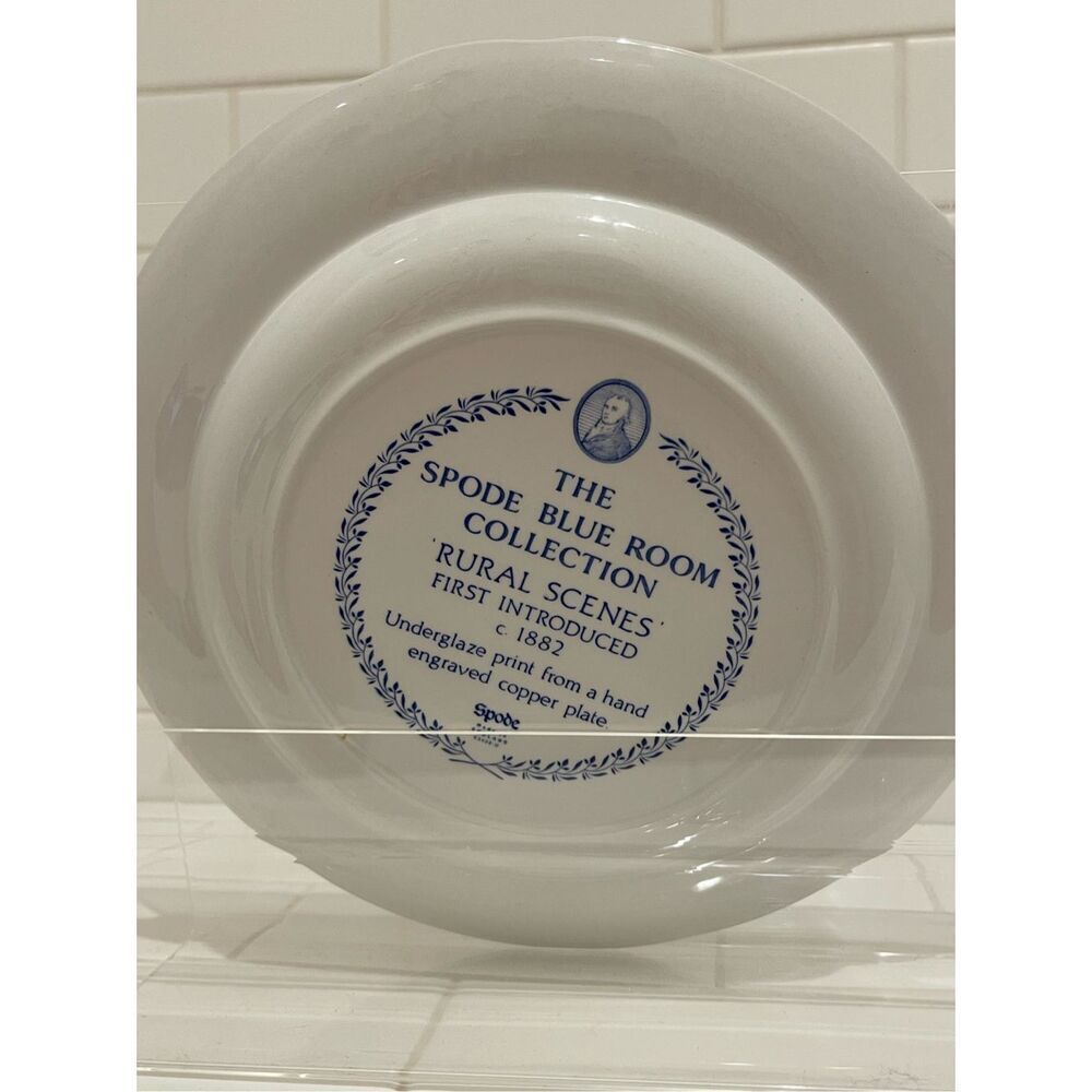 Spode Blue Room Collection Rural Scenes Plate Blue Transferware Made in England - Picture 2 of 5